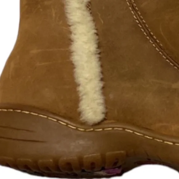 Sofft Tan Nubuck Shearling Trimmed Ankle Boots Size 8.5 - Picture 13 of 16